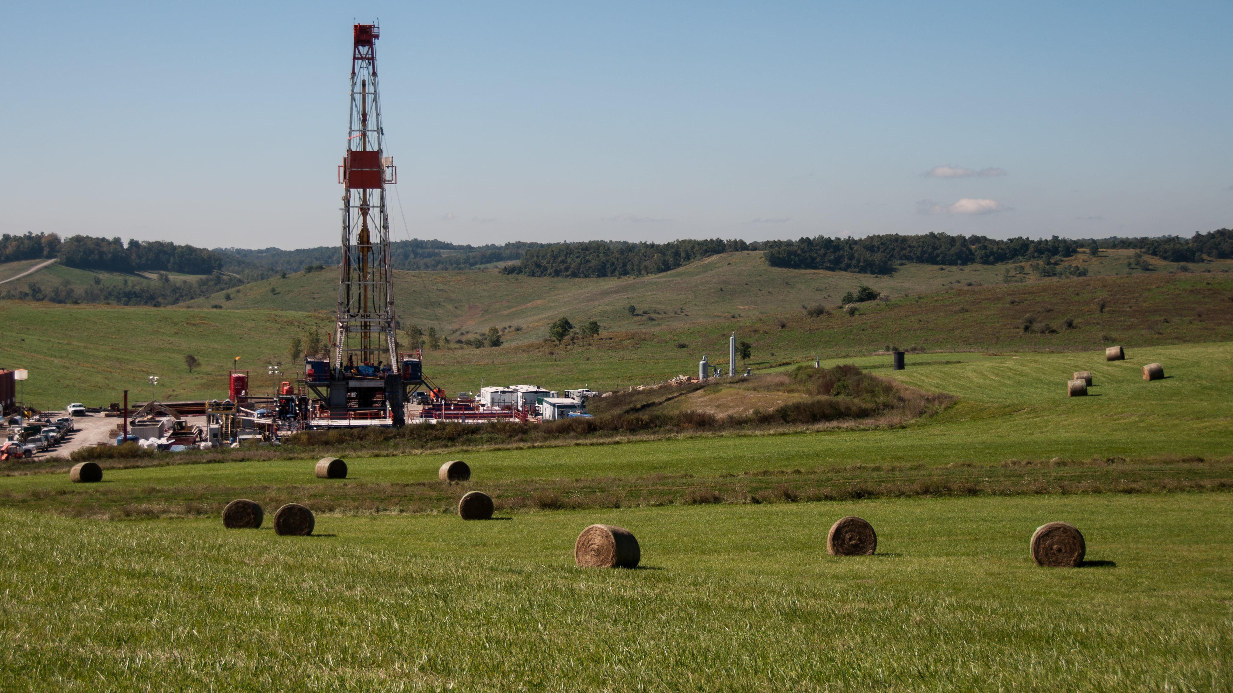A shale rig working for Oklahoma-based Gulfport Energy, drilling in eastern Ohio.